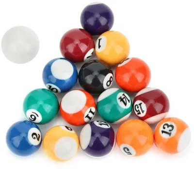 Productafbeelding van Dailygoods- Biljartballenset 16 Stuks - Mini-hars - Stoot- en Krasbestendig - Polyesterhars - Compleet - Lichtgewicht en Draagbaar - Biljartballen