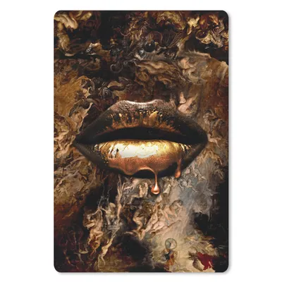 Produktbild von MuchoWow® Mauspad Mousepad Gold - Lippen - Luxus 18x27 cm - Mousepads - Maus Mat - Pad - Mausunterlage