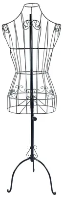 Zdjęcie produktu dla Manekin, wykonany z metalu, z regulacją wysokości w zakresie 140–160 cm, model przedstawiający górną część ciała, przeznaczony dla kobiet, stabilna podstawa z trzema nóżkami