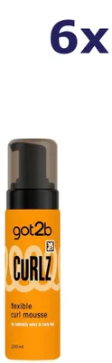 Produktbild von 6x Got2B Curlz Flexible Curl Mousse 200ml