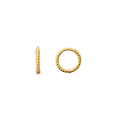 Produktbild von Xenox XG9K6003G Creolen Ohrringe Damen Fine Kordeloptik Klein Gelbgold 375/-  Ø 9,5 mm