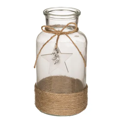 Produktbild von OOTB Glas Vase mit Jute Klein