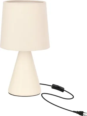 Produktbild von Dekorative Keramik-Tischleuchte mit Samtschirm, beige, 1xE14 40W SATTI Candellux
