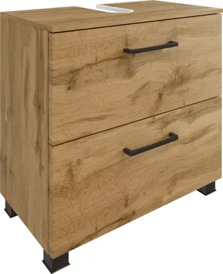 Produktbild von Waschbeckenunterschrank >Manchester< (B/H/T: 60x55x35 cm) in wotaneiche aus MDF