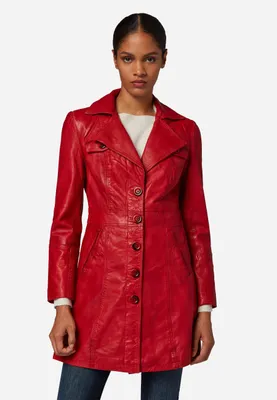 Produktbild von Damen Ledermantel Kurzmantel Ricano LUCY Nappa – Rot / M