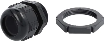 Productafbeelding van LAPP schroefkoppeling met tegenmoer PG29x1,588, gemaakt van polyamide (PA), schroefdraadlengte 10,7 mm - 1 stuk
