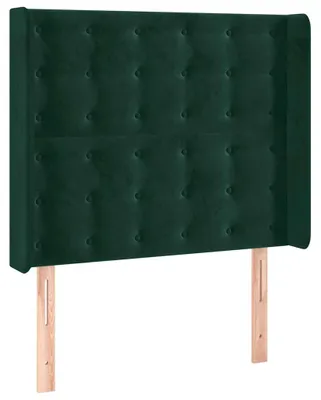 Produktbild von vidaXL Kopfteil mit Ohren Dunkelgrün 103x16x118/128 cm Samt