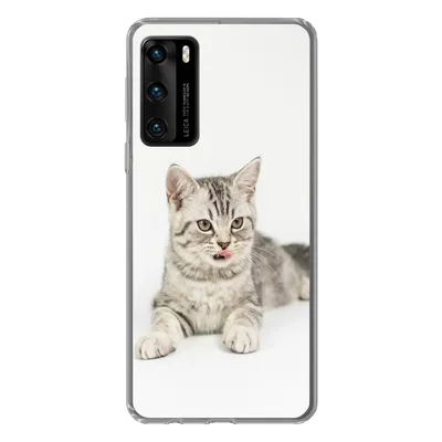 Produktbild von MuchoWow® Handyhülle Schutzhülle Hülle für Huawei P40 Kitten - Weiß - Sohle - Mädchen - Kinder - Jungen - Kind Silikon Softcase Handy Hülle - Handytasche