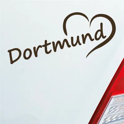 Produktbild von Auto Aufkleber Dortmund Herz Stadt City Liebe Love Heimat 19x8 cm Braun Sticker Heckscheibenaufkleber