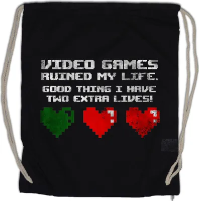 Produktbild von Urban Backwoods Video Games Ruined My Life, Turnbeutel, Farbe: Schwarz