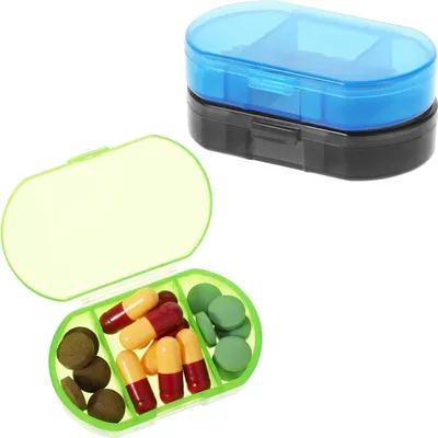 Produktbild von WLLHYF Pillendose 3 Fächer Kunststoff Organizer Tragbar Tablettenbox vitaminsicher
