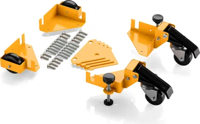 Produktbild von Wiltec Rollen für Möbel 4tlg bis 180 kg, Möbelrollen mit Bremsen, Transportrollen für Möbel, Schwerlastrollen für flexiblen Transport, stabile Eckrollen