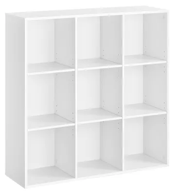 Image de VASAGLE Collection Custos - Bibliothèque, étagère à livres, avec 9 compartiments, étagère de bureau, étagère cubique, étagère d'appoint, pour salon, chambre, bureau, chambre d'enfant, blanc LBC177W01