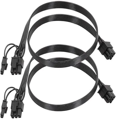 Obrázek produktu pro Prodlužovací kabel pro GPU, 6pinový na 8pinový, 60 cm, plochý kabel 18 AWG