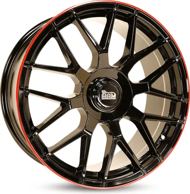 Produktbild von 18 Zoll MAM GT1 5x112 ET45 Alufelgen BLACK PAINTED LIP RED