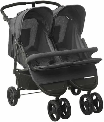 Produktbild von Geschwisterwagen Anthrazit Stahl,Baby & Kleinkind,Babytransport,Kinderwagen-10242