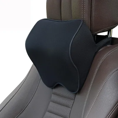 Image de Coussin de nuque en mousse à mémoire de forme - Support cervical pour voiture - Appuie-tête doux - Sangle réglable - Respirant et lavable en machine - Conception ergonomique - Coussin pour voiture