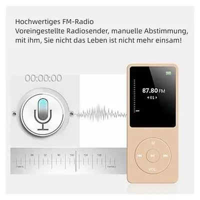 Produktbild von AIORBER MP3 MP4 Musik-Player für Kinder, 16GB Speicher, 1,8 Zoll Farbdisplay, integrierter Lautsprecher, Schnellladung, tragbar,MP3-Player,Schwarz