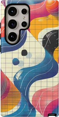 Produktbild von Buntes abstraktes Geometrie-Design – Handyhülle Kompatibel mit Samsung Galaxy S24 Ultra
