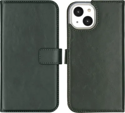 Image de Selencia Bibliothèque en cuir véritable pour l'Apple iPhone 14 - Vert
