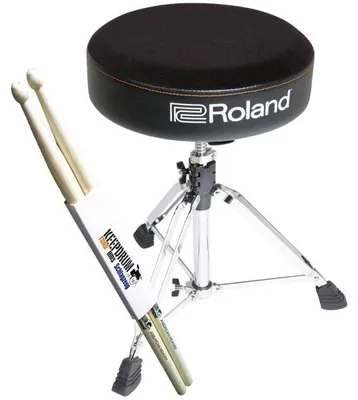 Image de Tabouret de batterie Roland RDT-R Siège rond avec baguettes