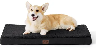 Produktbild von Hundebett orthopädisch 89x56x8 cm Schwarz waschbar für mittelgroße Hunde
