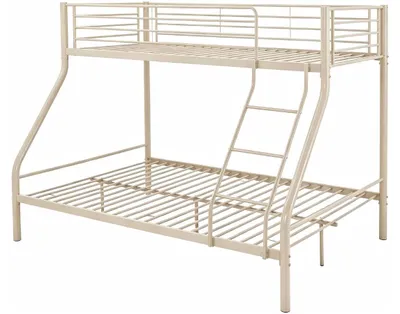 Produktbild von Etagenbett "Leo" aus Metall, inklusive Lattenrost – 90/140 x 190 cm – Taupe
