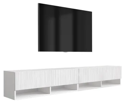 Produktbild von TV-Schrank (2 x 100 cm), geriffelte Fronten, Mattweiß, 200 × 32 × 33, 6 cm