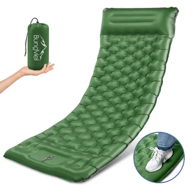 Produktbild von Isomatte Camping, 12CM Dicker Aufblasbare Isomatte Mit Kissen & Fußpumpe,83CM Breiter Outdoor Camping Luftmatratze, Kompakte Ultraleichte Sleeping Mat