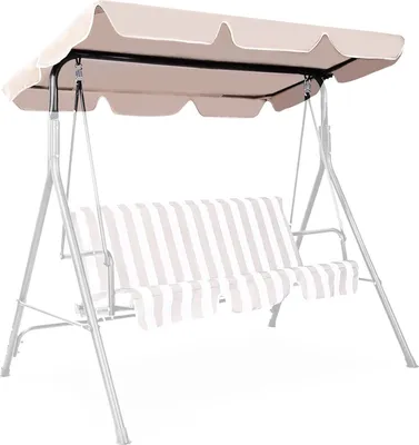Produktbild von Ersatzdach Gartenschaukel, 191 x 132 cm, Sonnendach für Hollywoodschaukel, Schaukel Ersatzbezug, Dachbezug, Dachplane (Beige)