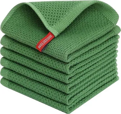 Produktbild von Famanu Küchentücher 100% Baumwolle, Set von 6, 30 x 30 cm, weiche und saugfähige Tücher