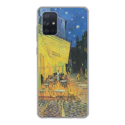 Produktbild von MuchoWow® Handyhülle Schutzhülle Hülle für Samsung Galaxy A51 Caféterrasse bei Nacht - Vincent van Gogh Silikon Softcase Handy Hülle - Schutzabdeckung