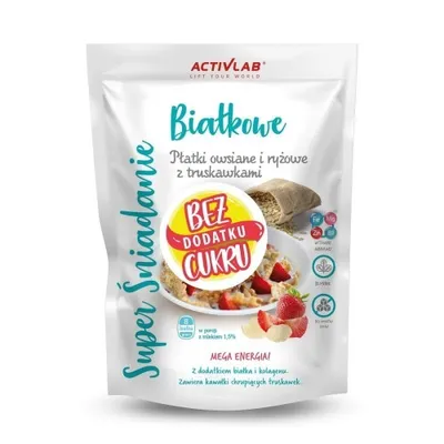 Obrázek produktu pro Ovesné a rýžové vločky s jahodami Super snídaně Activlab