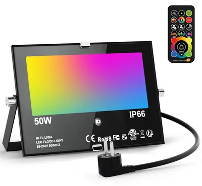 LED-Spot 50 W RGB 5000 Lumen IP66 mit Fernbedienung