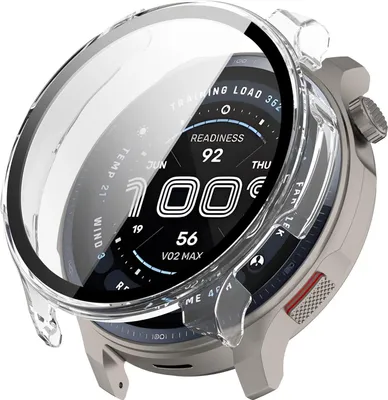 Obrázok produktu pre Pre Amazfit Balance 2 Plastové puzdro na hodinky + 9H tvrdené sklo Transparent