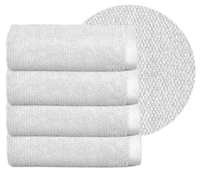Produktbild von BEAUTEX Handtuch-Set Premium Frottier Sets, 100% Baumwolle 550g/m²,Weiß,Set: 4 Gästetücher - 30x50 cm