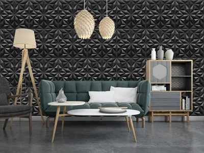 Produktbild von deccart, Wand- & Deckenpaneele, Schaumstoff, Schwarz, ONYX, 3D Dekorativ, 50x50cm, 0,25m², 2-2,5cm, für Wohn-, Schlaf- & Gamingzimmer, einfach zu montieren