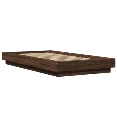 Produktbild von Bettgestell mit LED Braun Eichen-Optik 90x200 cm Holzwerkstoff
