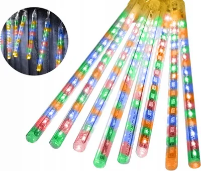 Obrázek produktu pro Led-Lampa Meteory 30Cm Vícebarevné - Padající Sníh, 8 Meteorů 2M Lano