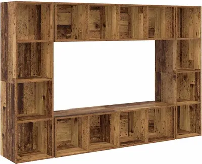 Produktbild von vidaXL TV-Schrankset 4 pcs Braun 37 x 37 x 142,5 cm Holzwerkstoff