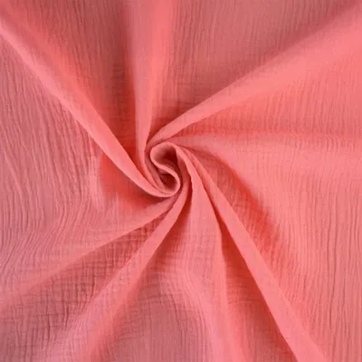 Image de Coton Double Gaze couleur corail au mètre - 50 x 130 cm - Saumon | par Craft Loom