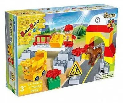 Produktbild von Straßenbauer von BanBao 9663 Konstruktionsspielzeug aus 34 Teile + 1 Figur Für Kinder ab 3 Jahre