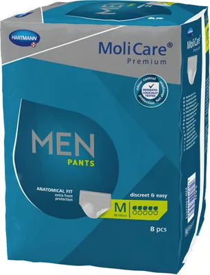 Zdjęcie produktu dla Hartmann Premium Pants Men 5 drops pieluchomajtki męskie rozmiar M 8 sztuk Molicare