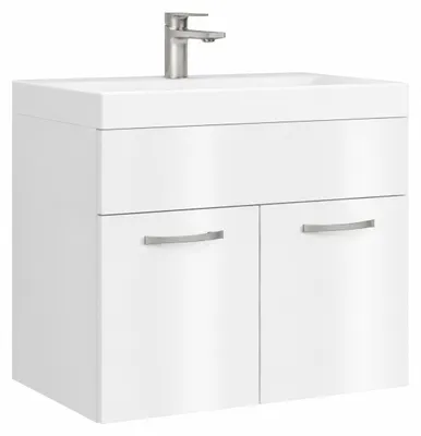 Immagine prodotto di Badplaats Mobile Bagno Montreal 60 x 35 cm - Bianco Lucido - Lavabo con Mobile Sottolavabo