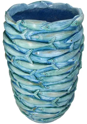 Obrázok produktu pre HD Collection, kvetináč Blumentopf Vissen, modrá farba, 28,5 x 27,8 x 45 cm