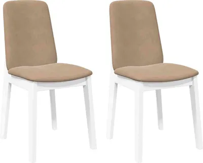 Image de vidaXL Chaises de salle à manger avec coussins 2 pcs. Blanc Bois massif Hévéa