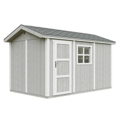 Image de Abri de jardin qualité Premium 8,68 m² - H252x250x412 cm - Timbela M914-TUNDRA GREY