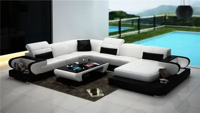 Immagine prodotto di Divano Angolare Bianco A Forma Di U 325 x 396 x 195 cm