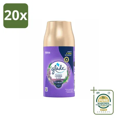 Imagen del producto de 20 unidades de recambio para ambientador automático Glade – Aroma Tranquil Lavender & Aloe – 269 g – Paquete de suministro