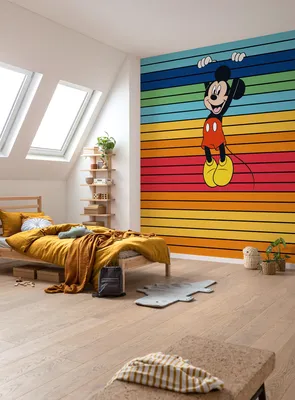 Produktbild von Komar Vlies Fototapete - Mickey Magic Rainbow - Größe: 300 x 250 cm (Breite x Höhe) - 6 Bahnen